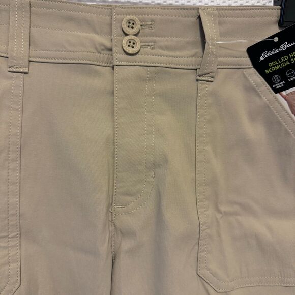 Eddie Bauer Womens Size 6 Brown Shorts Roll Hem Bermuda Lightweight Adjustable - Picture 3 of 11